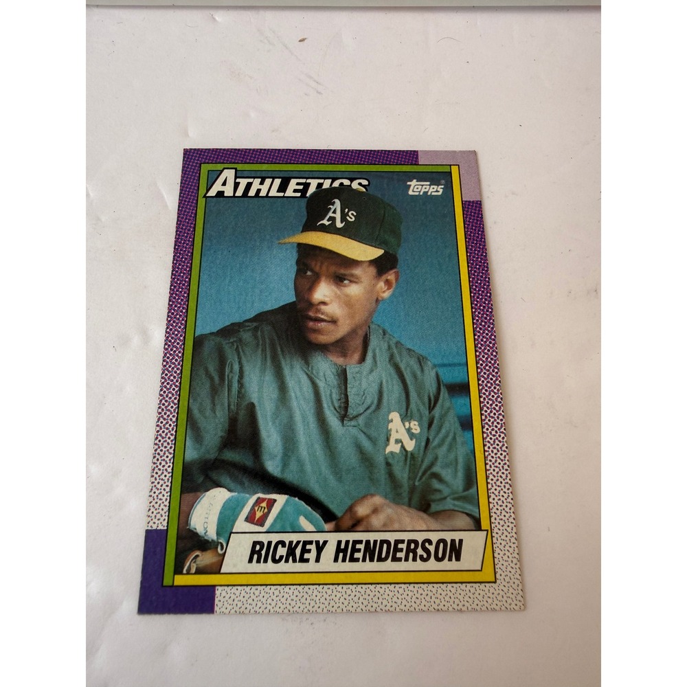 1990 Topps Rickey Henderson 450 Oakland Athletics Baseball Card Hall of Fame